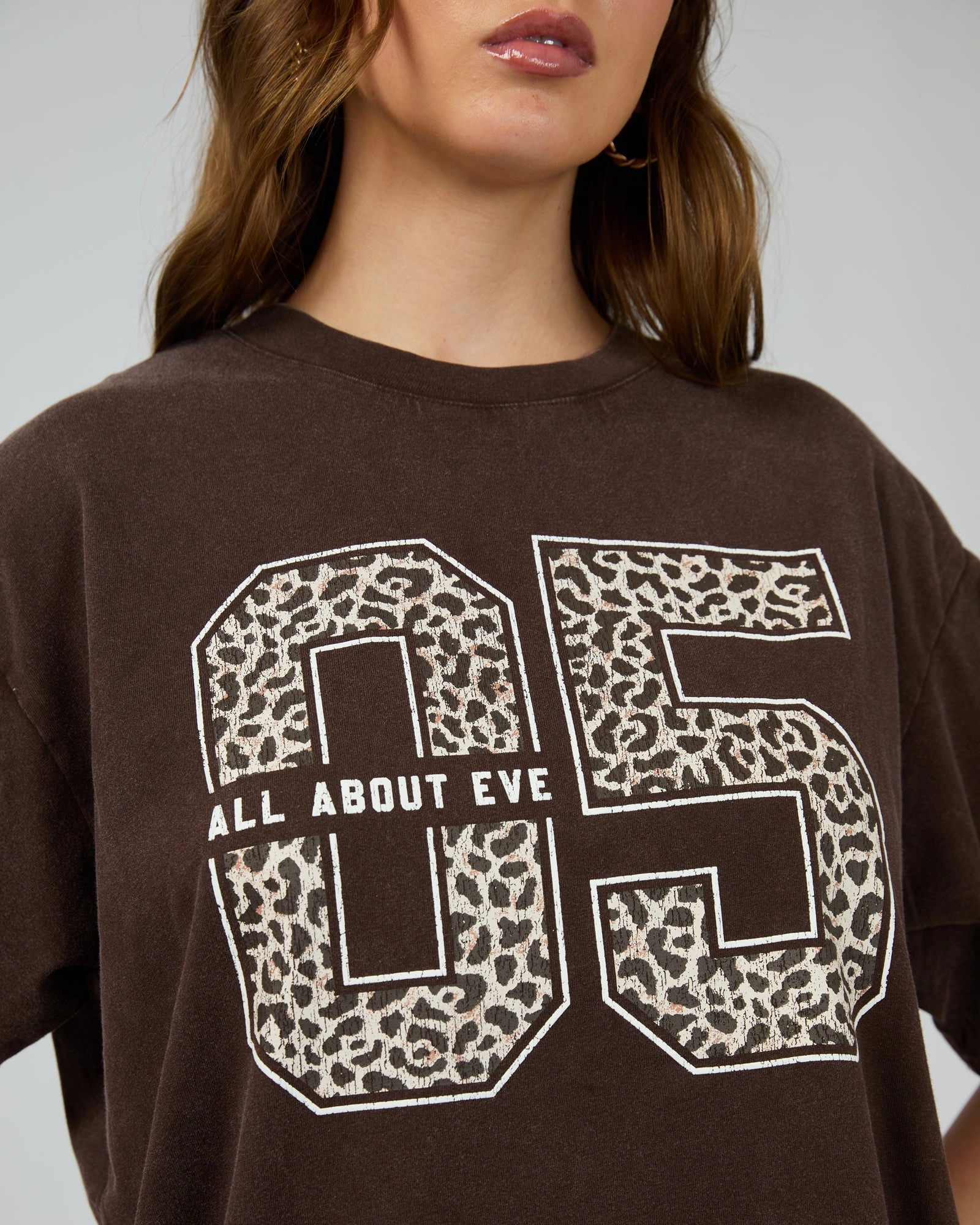All About Eve Nico Relaxed Tee Brown Elegant and Relaxed Sustainable