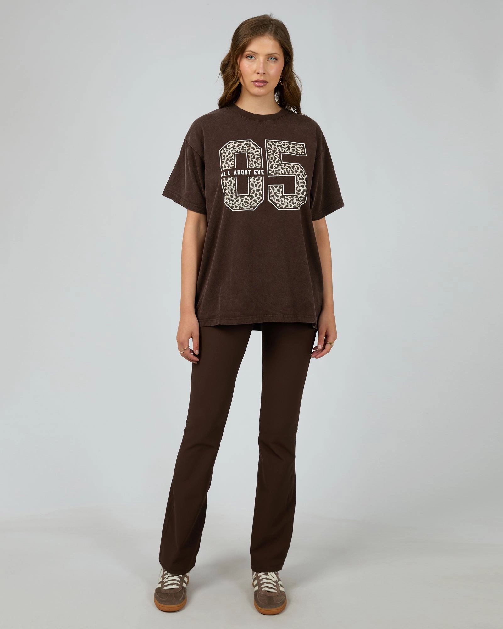 All About Eve Nico Relaxed Tee Brown QuickDry Material Unisex style