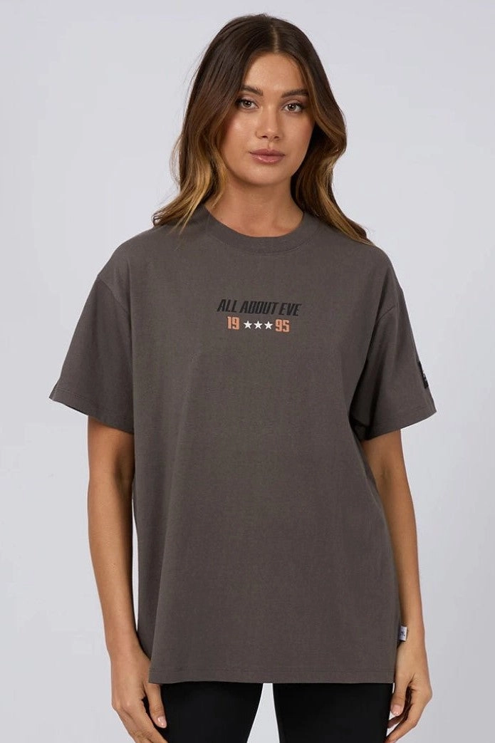 All About Eve Performance Oversized Tee Charcoal Comfortable Touch Minimal Comfort