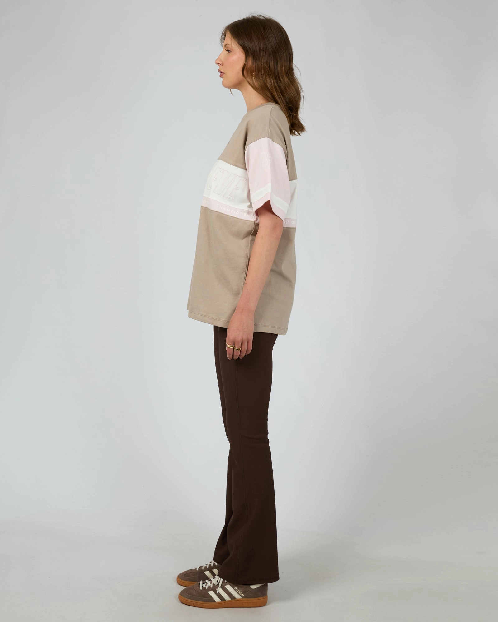 All About Eve Performance Relaxed Tee Stone Everyday Layering