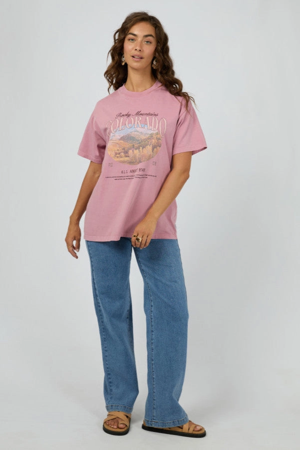 Stylish and Fun Casual Comfort Layer All About Eve Rocky Mountains Relaxed Tee Quartz Pink
