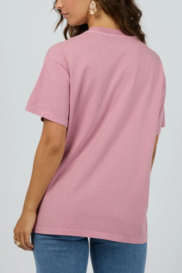 All About Eve Rocky Mountains Relaxed Tee Quartz Pink Breathable Comfort Design Floral freshness