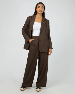 All About Eve Romy Blazer Brown Stretch Panels