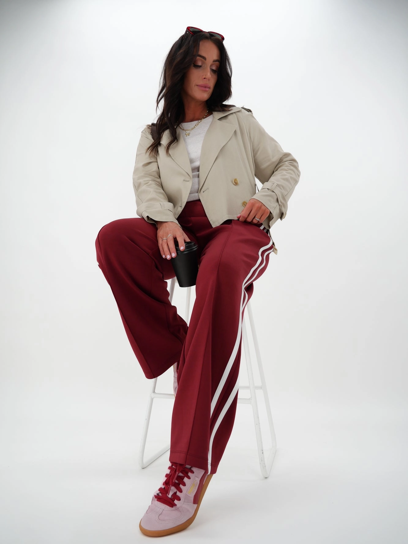 Reinforced Shoulder Panels Stretch Panels All About Eve Toledo Crop Trench Bone