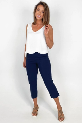 Camping Gear Postpartum Fit Sleek Motion Threadz Basic Pant Navy