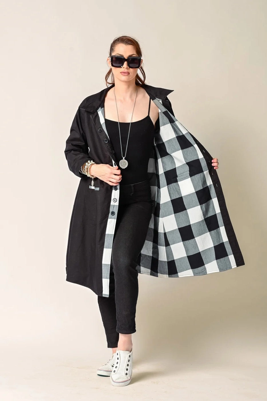 Ultra Compact Packing Design Imagine Fashion - AIM5004BKC Anthea Cotton Jacket