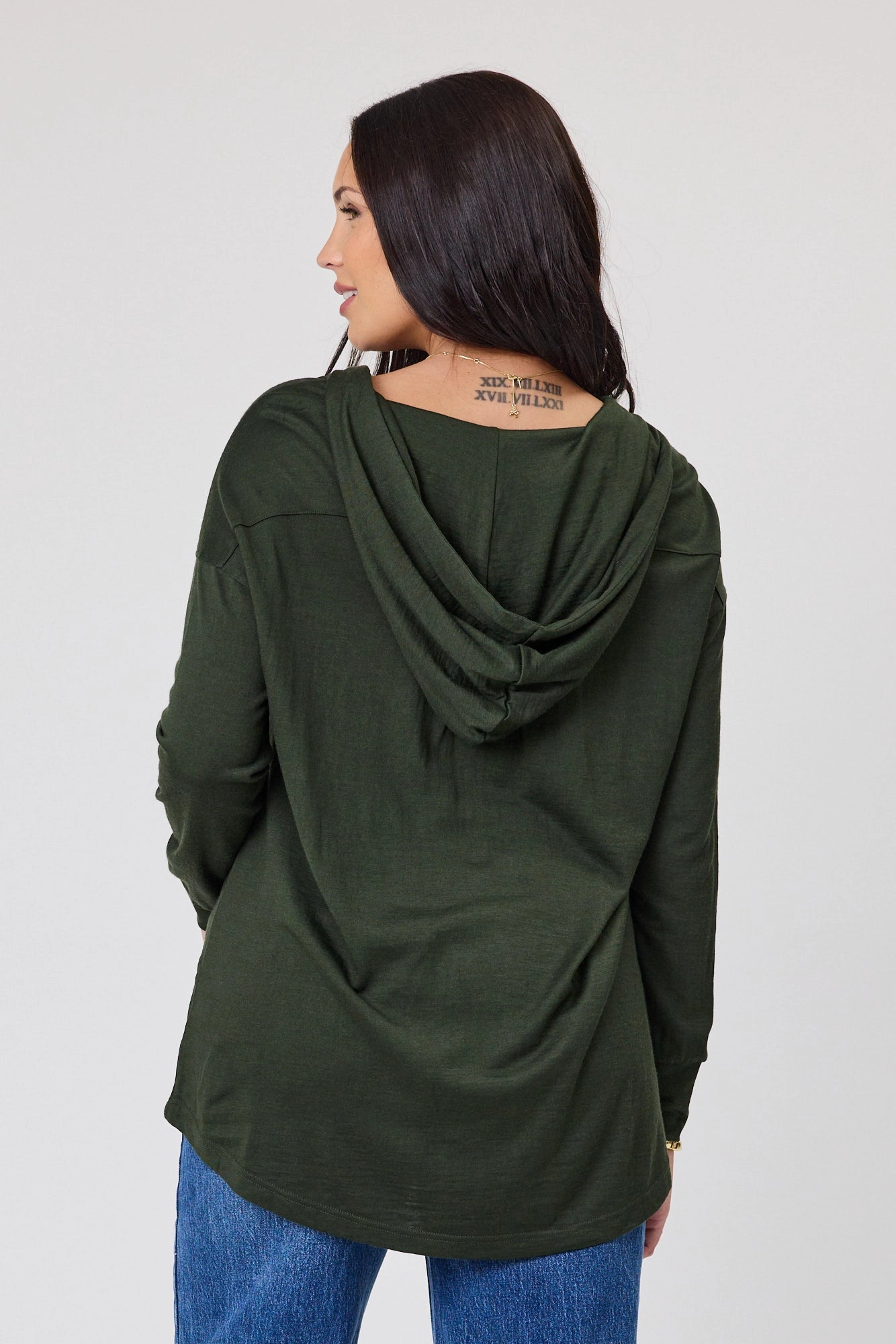 Sleek Comfort Alpine by Shine On Brooks Zip Front Hoodie Olive