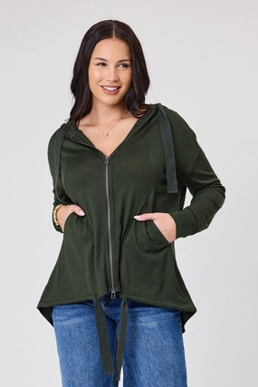 Eco Friendly Coatings Alpine by Shine On Brooks Zip Front Hoodie Olive