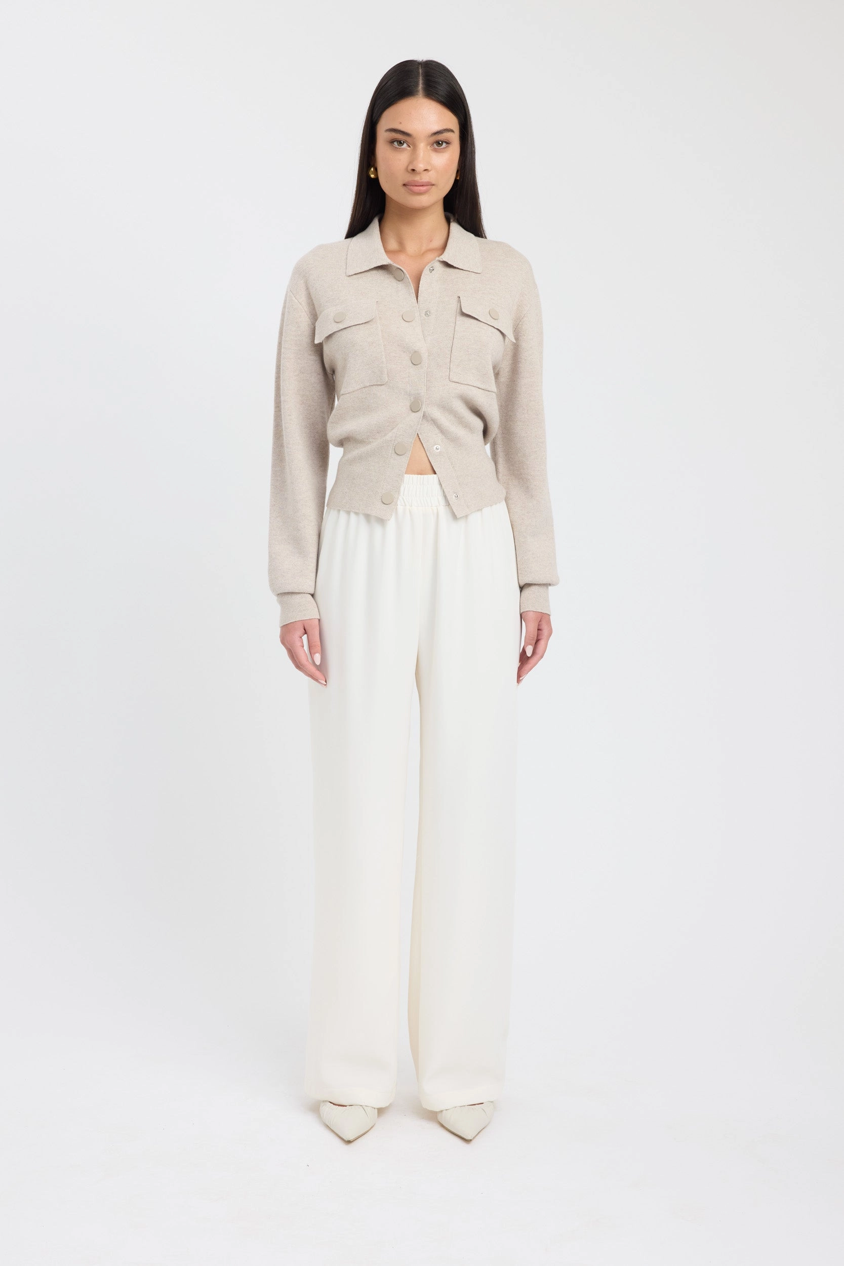 Amelia Knit Jacket Rubberized Edging Airy Layer Fit