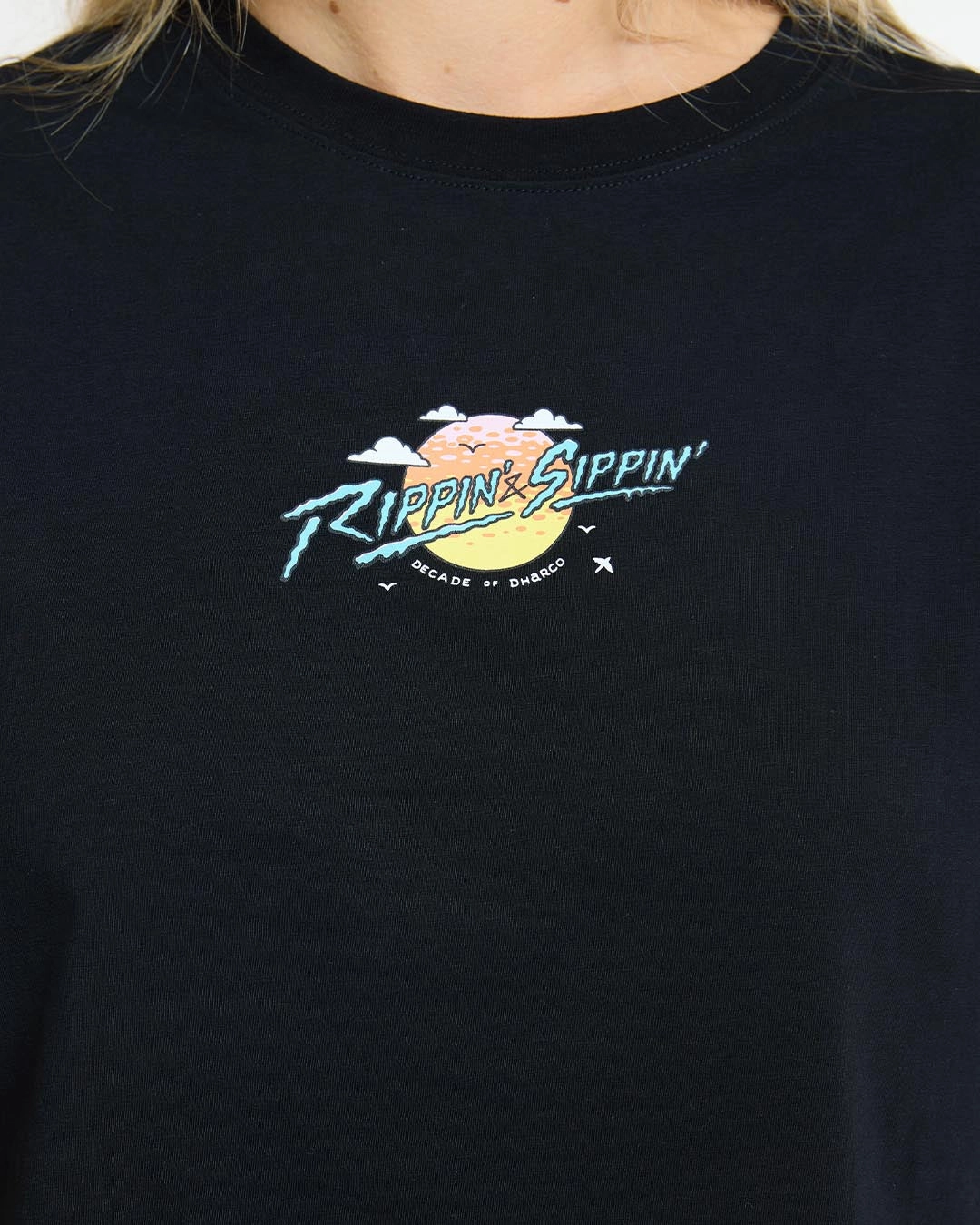 Soft and Stretchy Cozy Waistband Womens Cotton Crop | Decade of DHaRCO Black