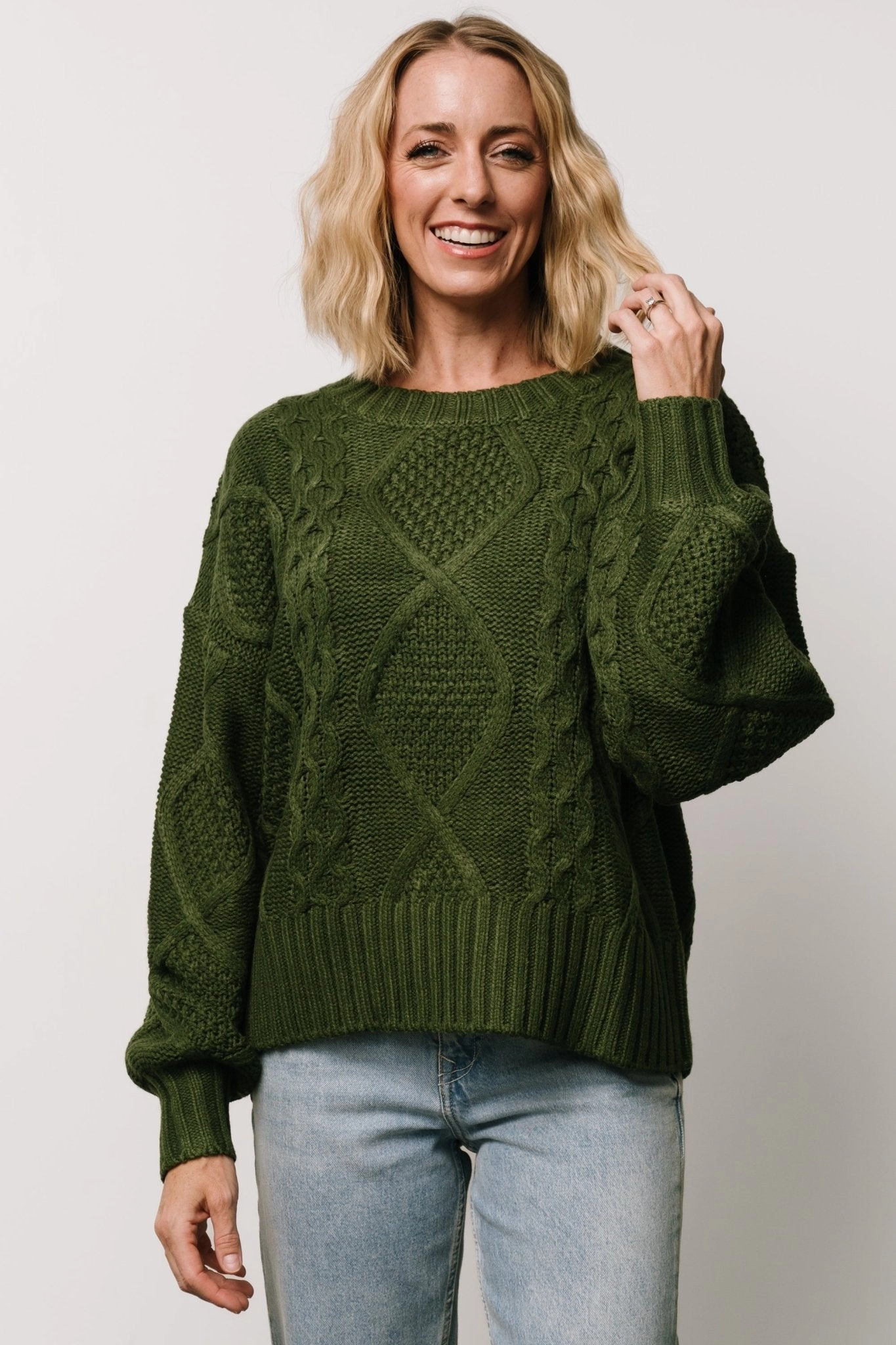Anthony Knit Sweater | Green Sport Layers Cozy Knit Style
