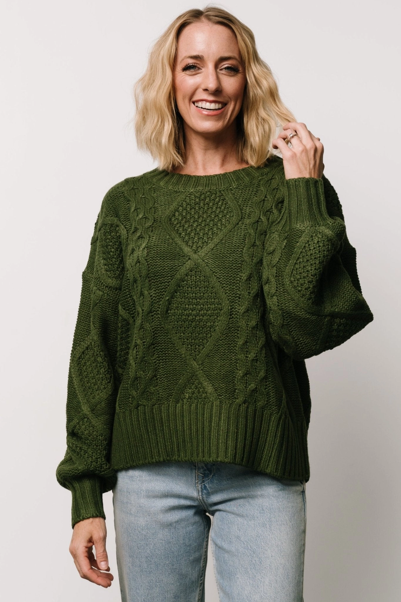 Anthony Knit Sweater | Green Chunky Yarn