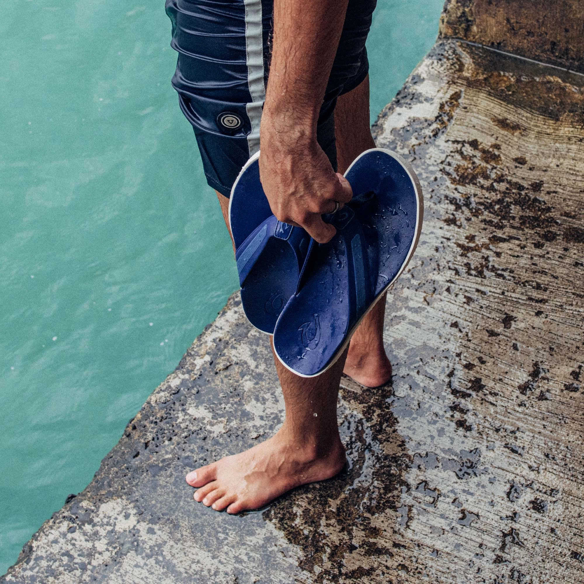 Leeward - Navy Slip In Comfy Sandals for Travel
