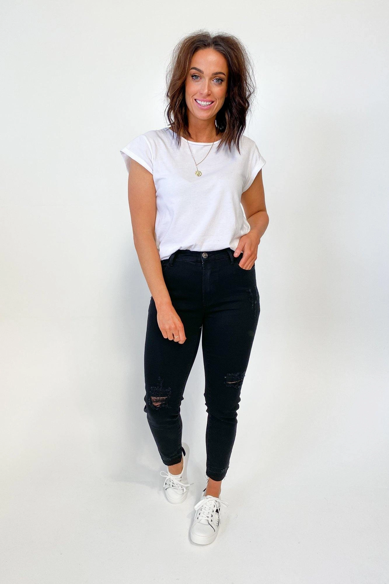 Wakee Denim Kimora Jeans Black Urban Cool Camping Gear Skin Friendly