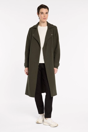 Relaxed Fit Silhouette Marco Polo - YTMP3624 Boiled Wool Moto Coat