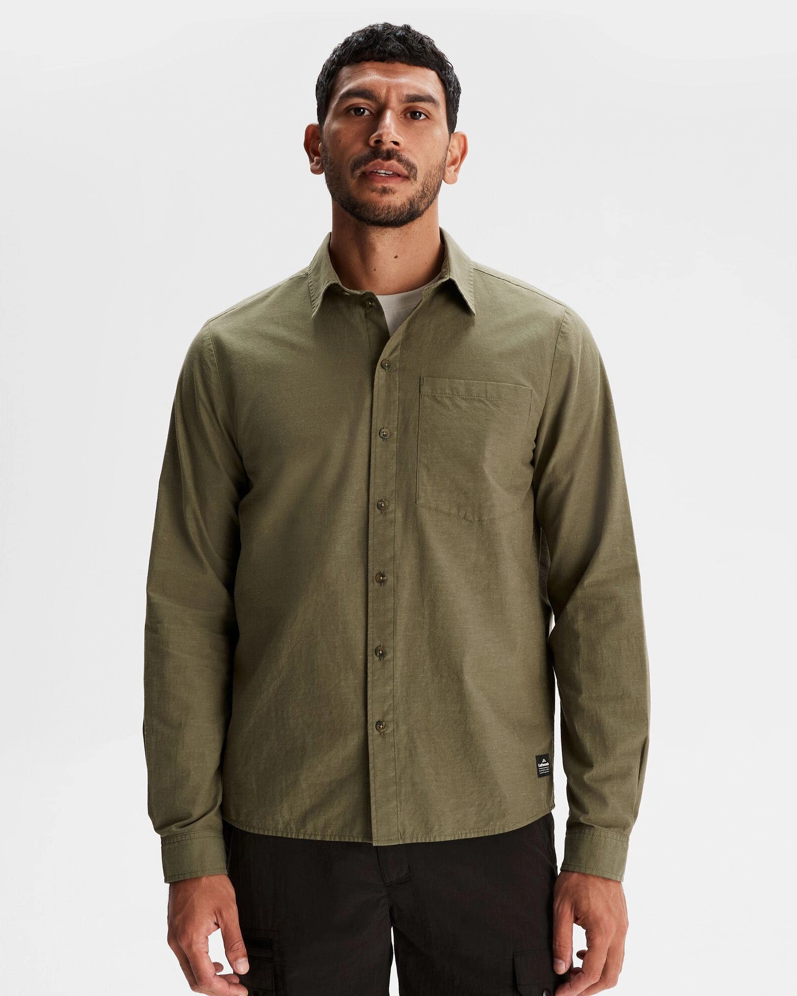 Men's Flaxton LT Long Sleeve Shirt - Moss Winter Fashion Polished Look