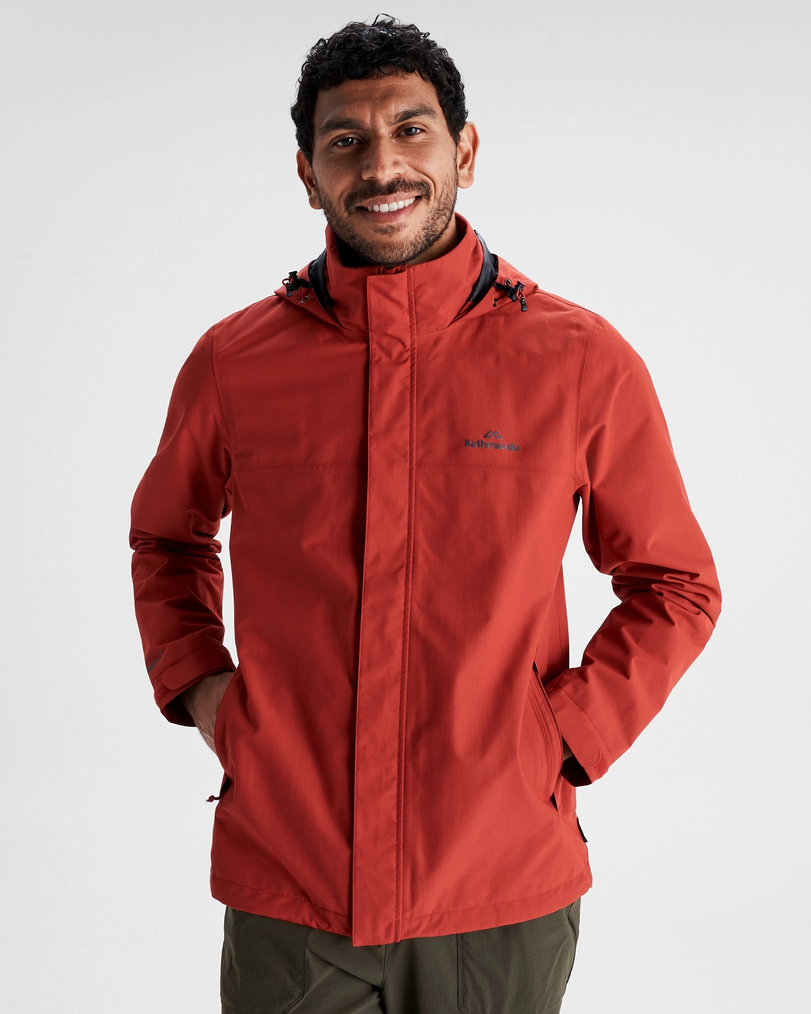 Recycled materials Embellished Trim Men's Andulo 2-layer Rain Jacket - Spicy Chilli Pepper