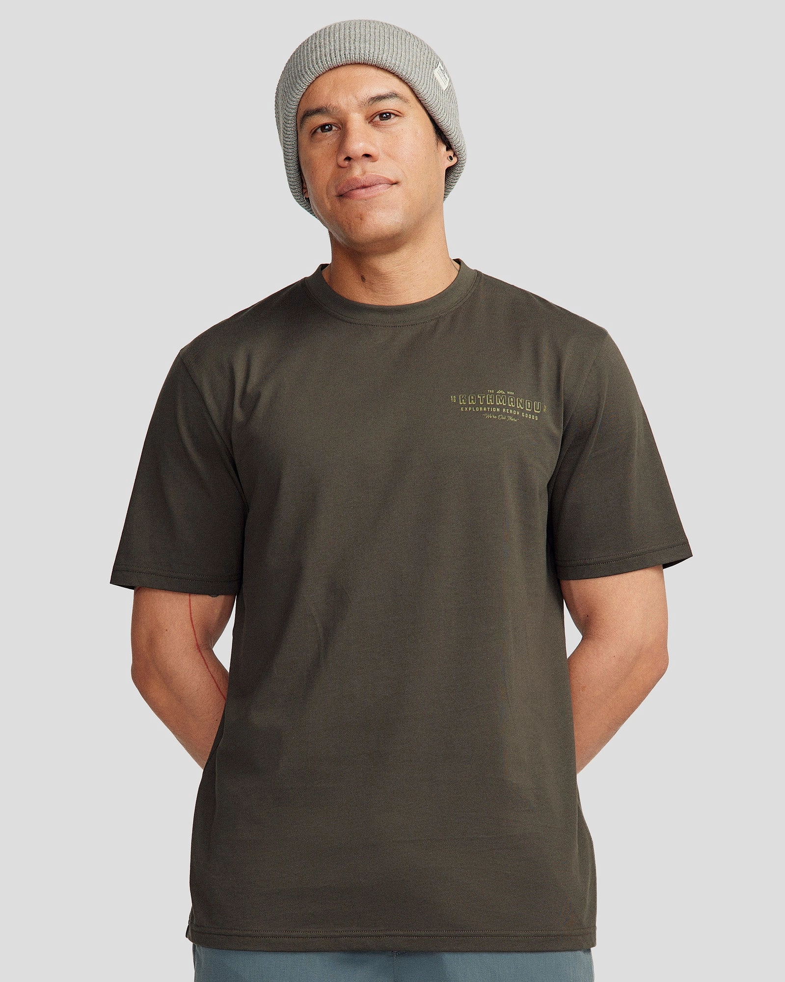 Men's Exploration Organic Cotton T-shirt - Dark Moss Multipurpose Design