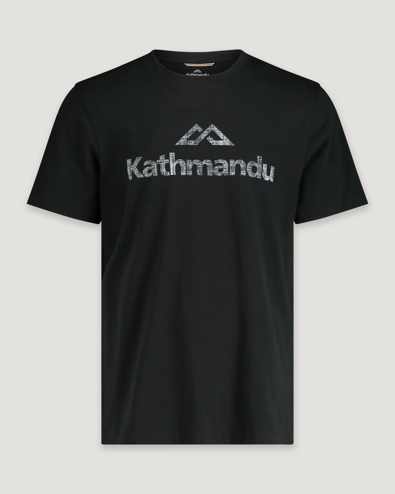 Kathmandu Logo Women's Short Sleeve T-shirt - Black Stingray Self Fabric Tie