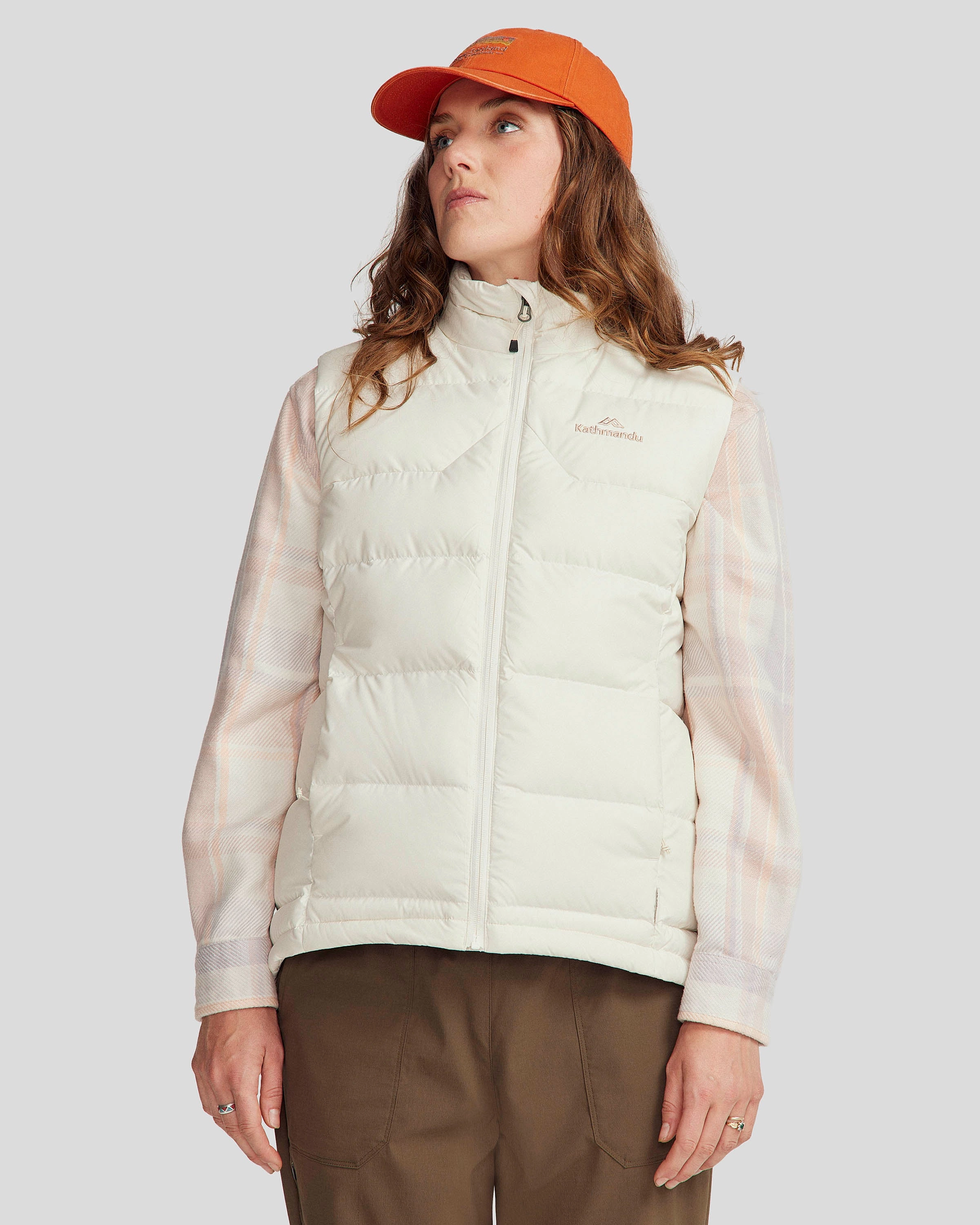 Durable Stitching No Roll Collar Technology Women's Epiq Down Vest - Natural/Mineral