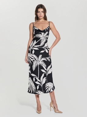 Eco Black Print New Akilina Midi Dress Trendy midi dress