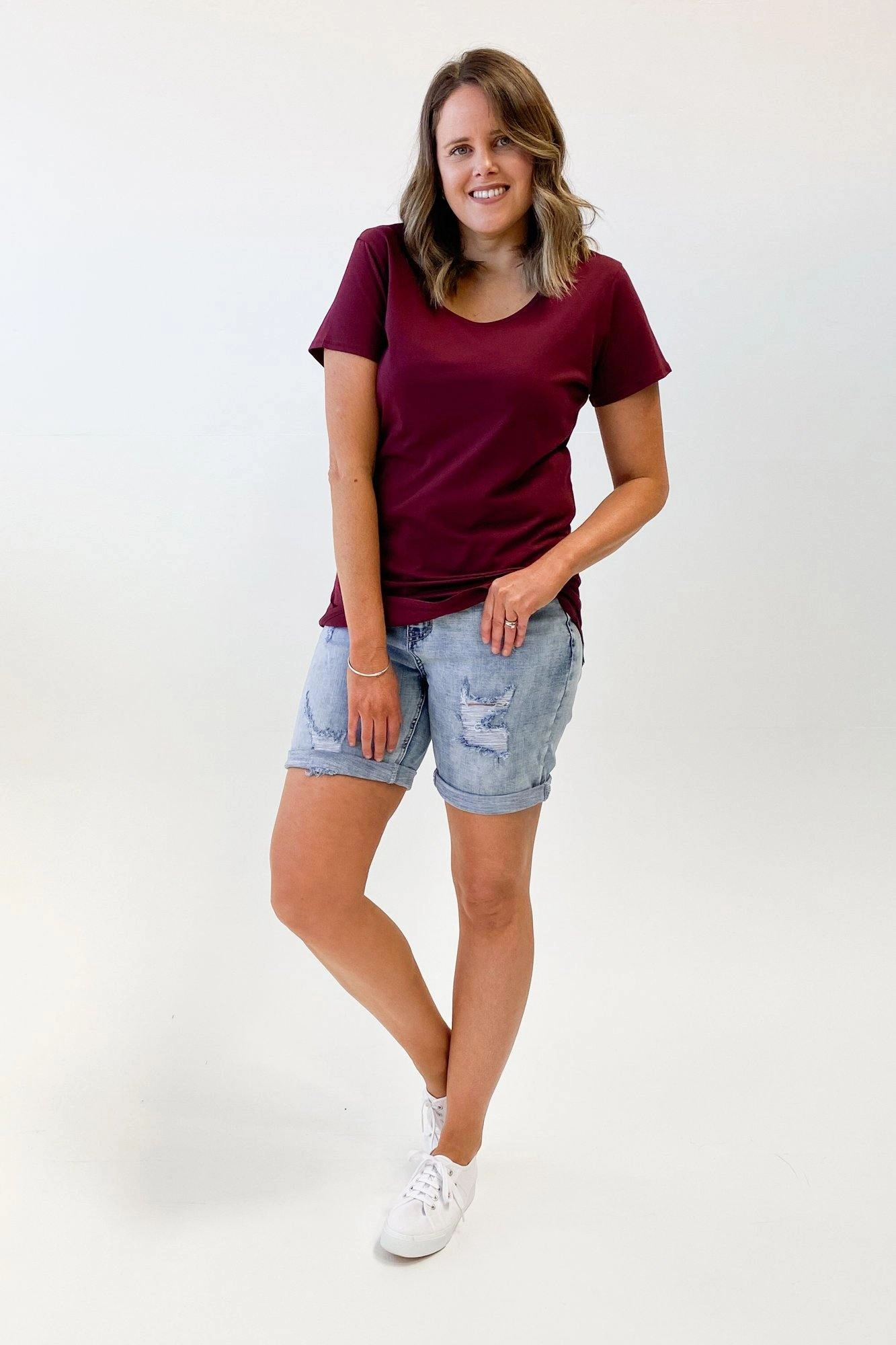 Casual Layers Performance Fit Wear AS Colour Mali Tee Burgundy