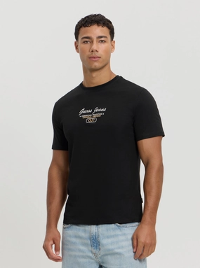 Guess Jeans Black Slim Script T-Shirt HighElasticity Anti Pilling