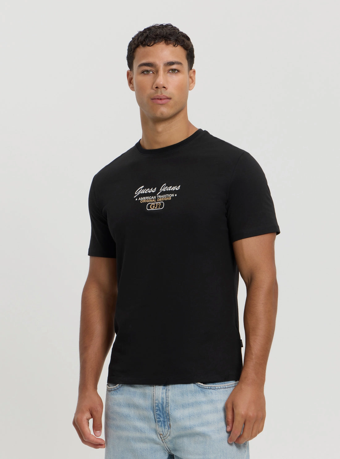 Guess Jeans Black Slim Script T-Shirt HighElasticity Anti Pilling