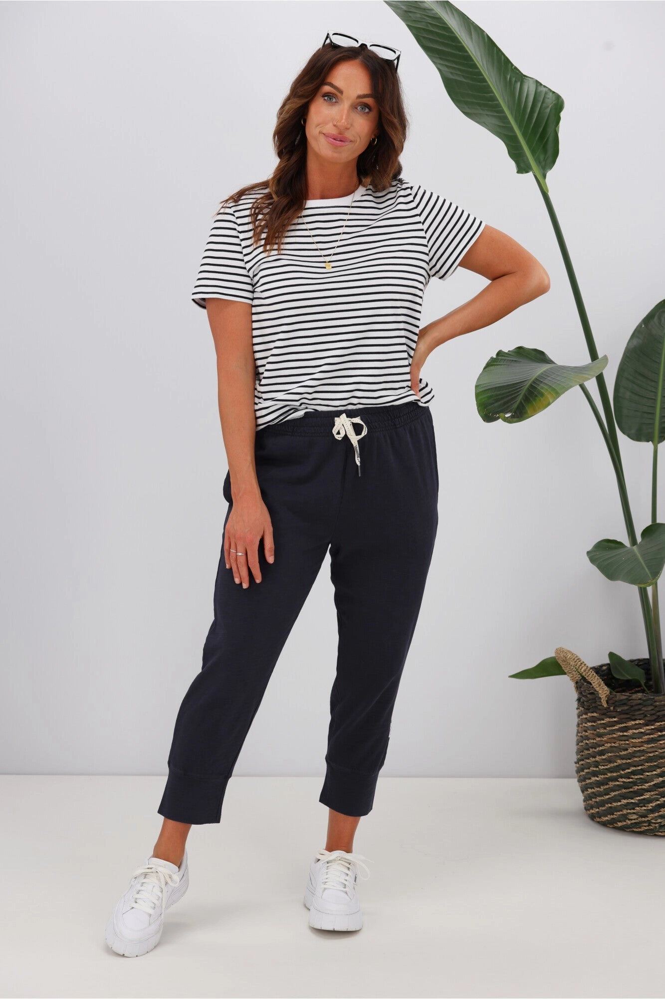 Cycling Trip High Waist Elm Brunch Pant Navy