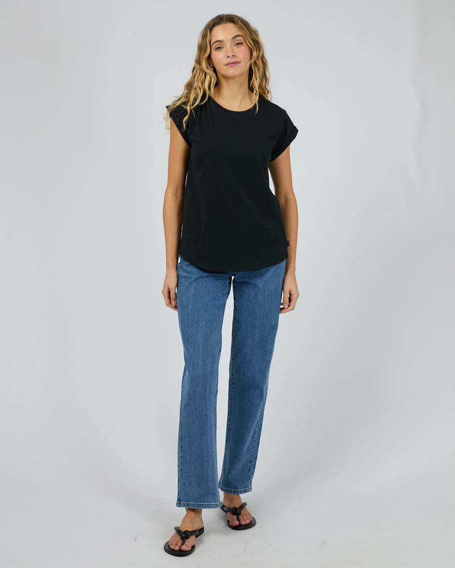 Breathable Cotton Fabric Silent Theory Lucy Tee Black