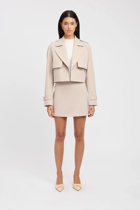 Vegan Leather Accents Berlin Cropped Trench