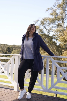 Betty Basics Anorak Sweat Jacket Blue Smooth Zipper Track