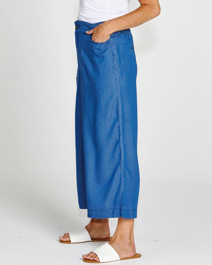 Light and Soft Betty Basics Apollo Bay Lyocell Crop Pant Antique Indigo