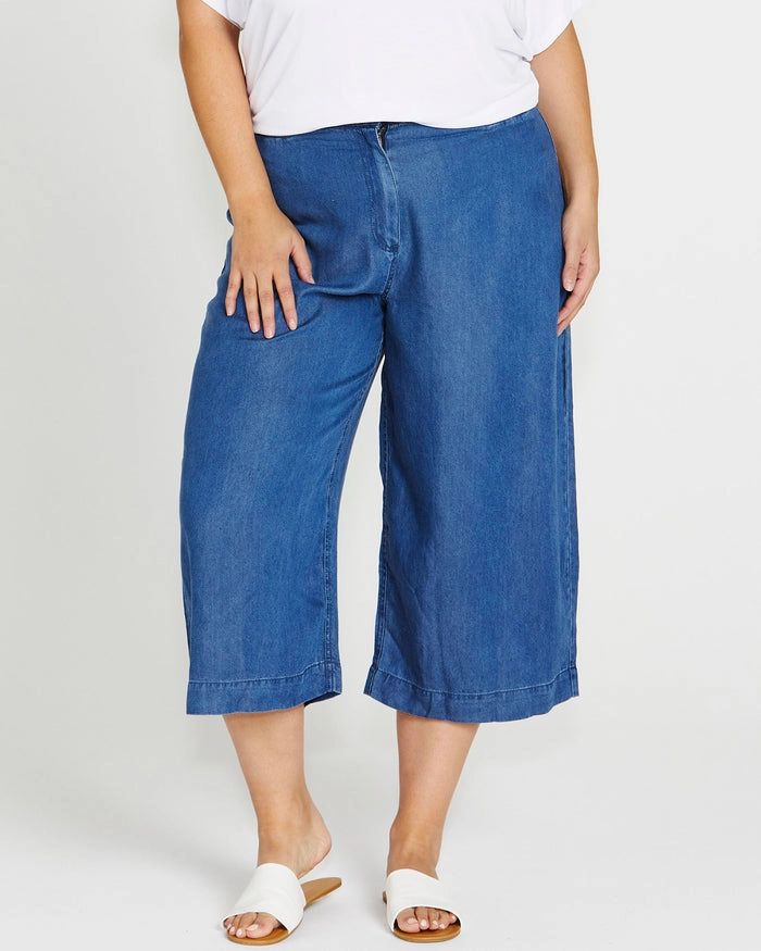 High Elasticity Betty Basics Apollo Bay Lyocell Crop Pant Antique Indigo