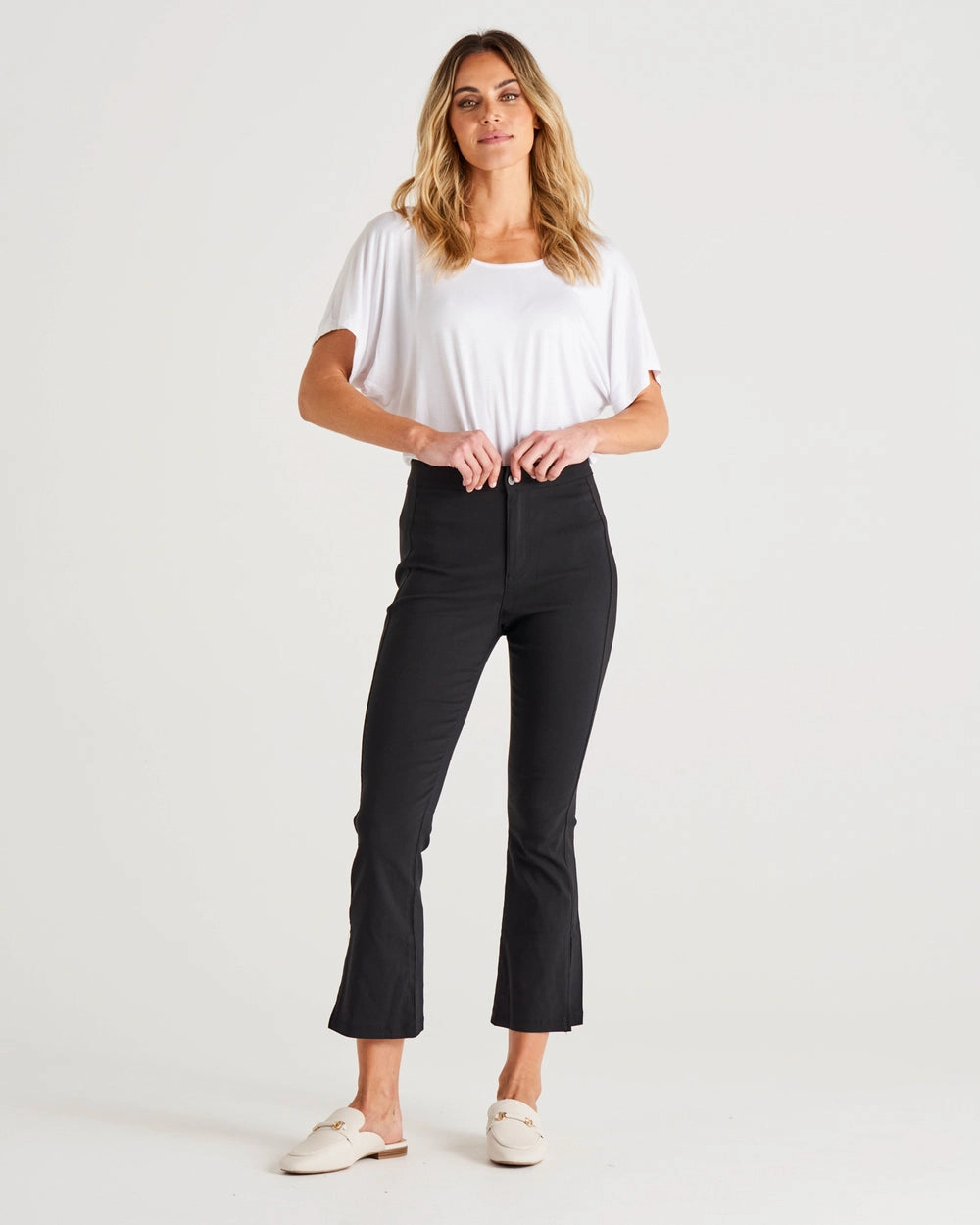 All Activity Betty Basics Edwina Bengaline Split Leg Pant Black