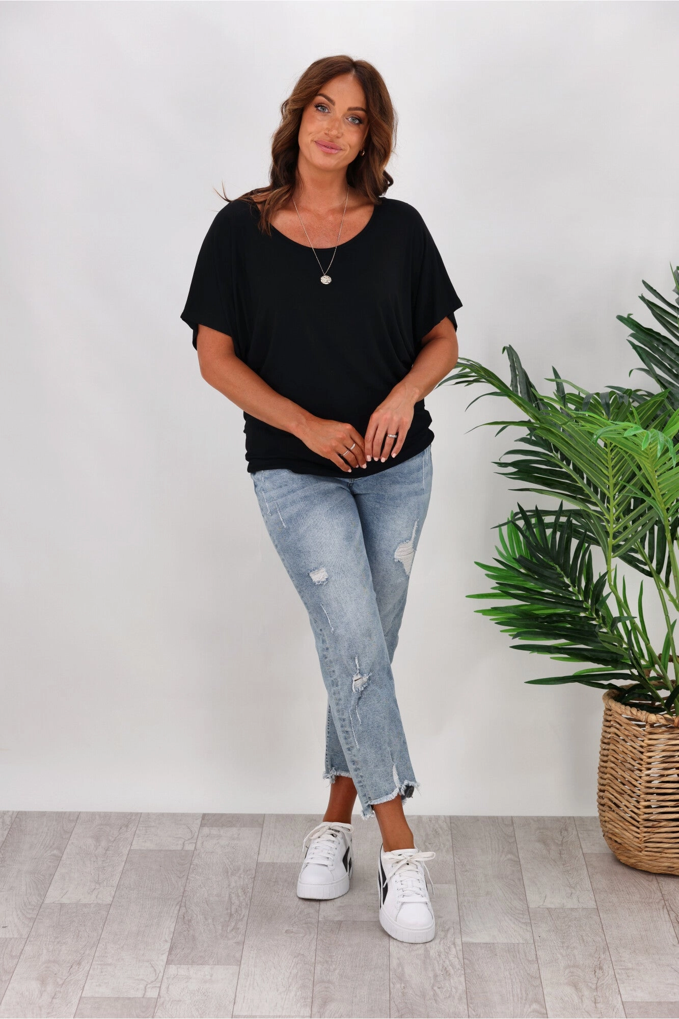 Betty Basics Maui Tee In Black Tagless Comfort