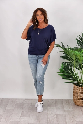 Betty Basics Maui Tee In Navy Comfy Stretch