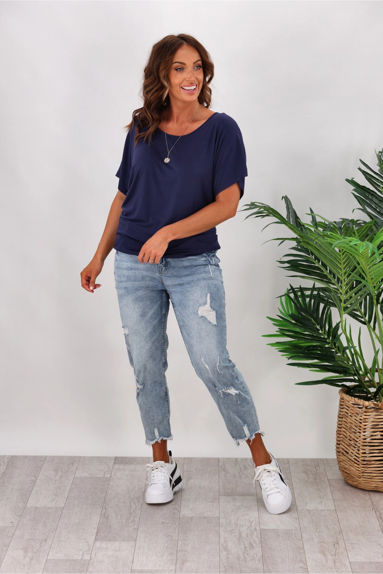 Fresh Comfort Style Betty Basics Maui Tee In Navy