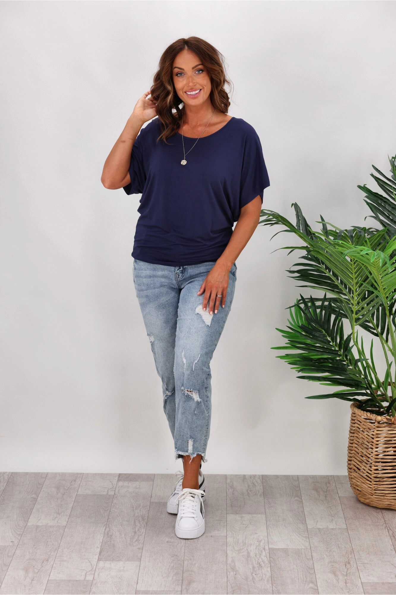 Betty Basics Maui Tee In Navy Comfy Stretch