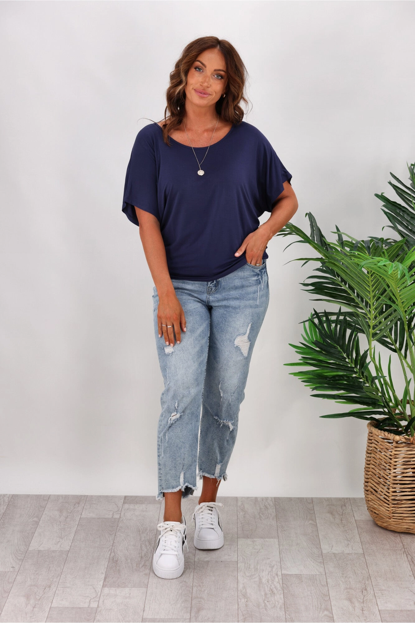 Betty Basics Maui Tee In Navy Cool Layer Wear