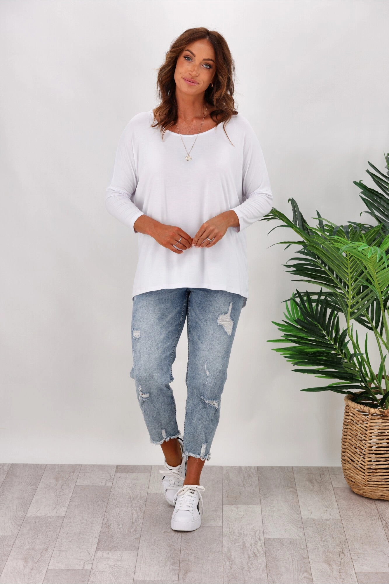 Everyday Trend Betty Basics Milan 3/4 Sleeve Tee White