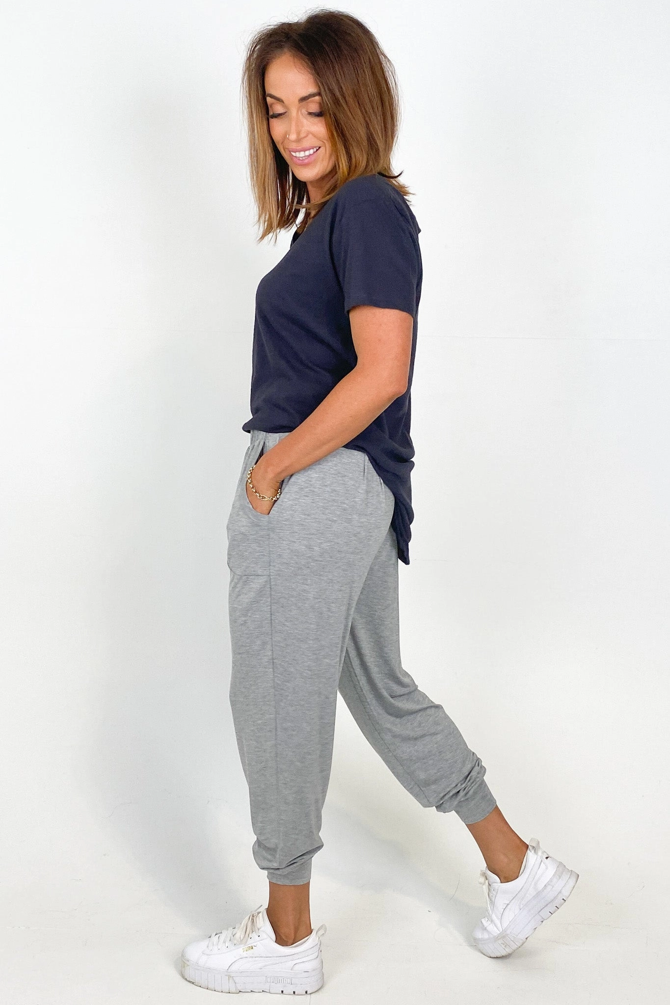 Active Design Trendy Comfort Betty Basics Paris Pant Grey Marle