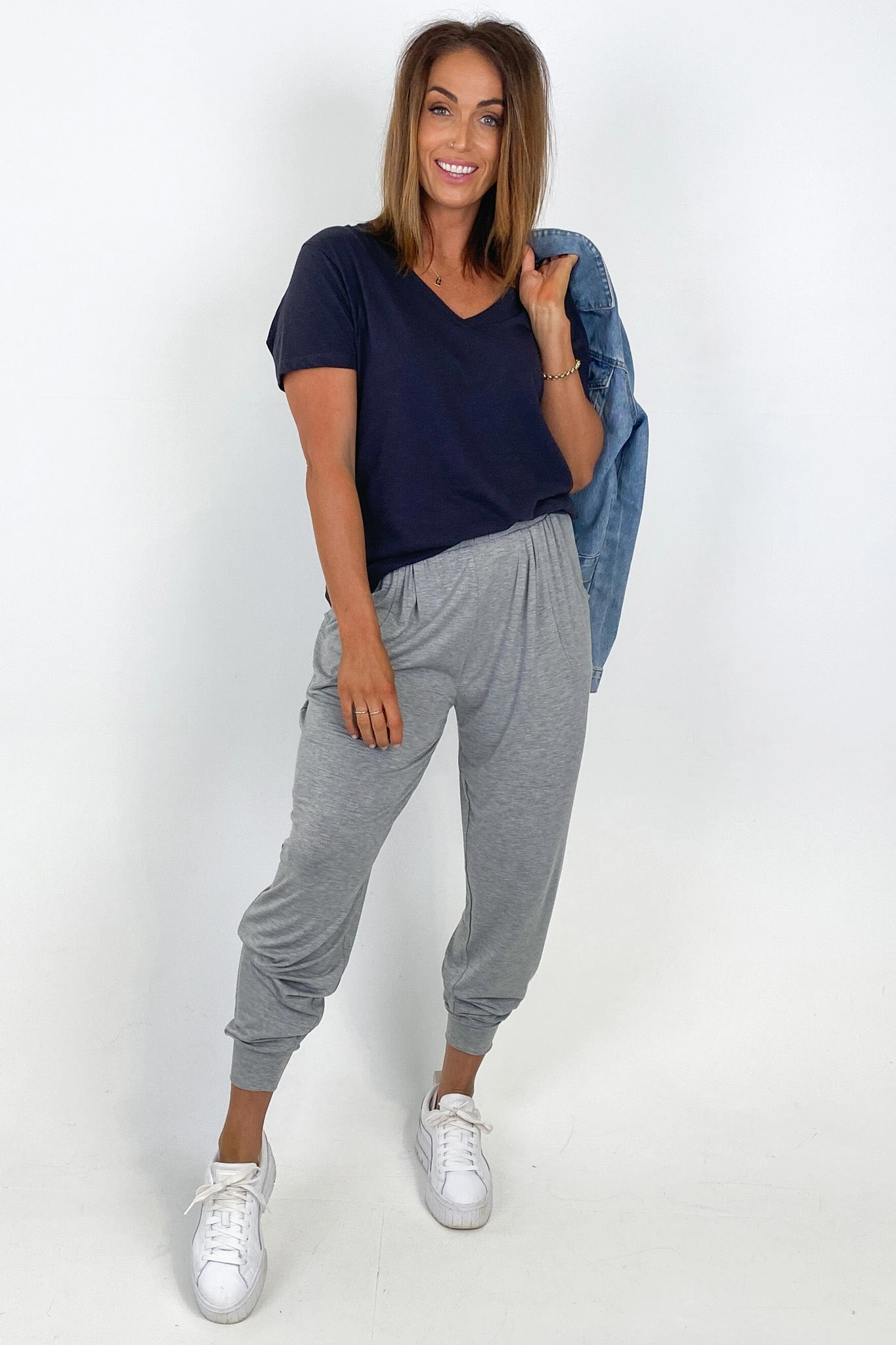 Betty Basics Paris Pant Grey Marle Weekend Trip Unisex Style Mood Fit