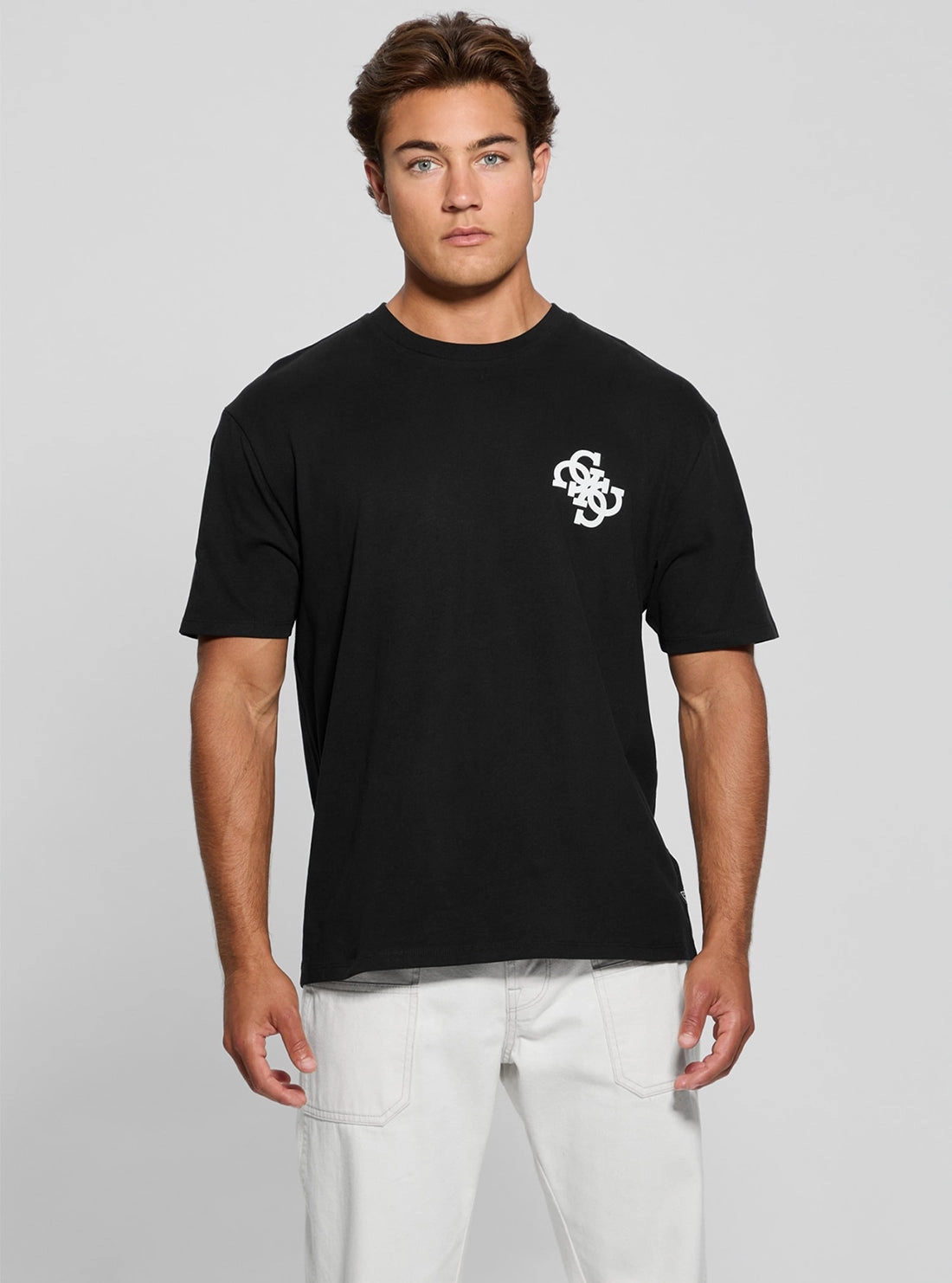 Black Bandana Applique T-Shirt Moisture Control Technology Flexible Waistband