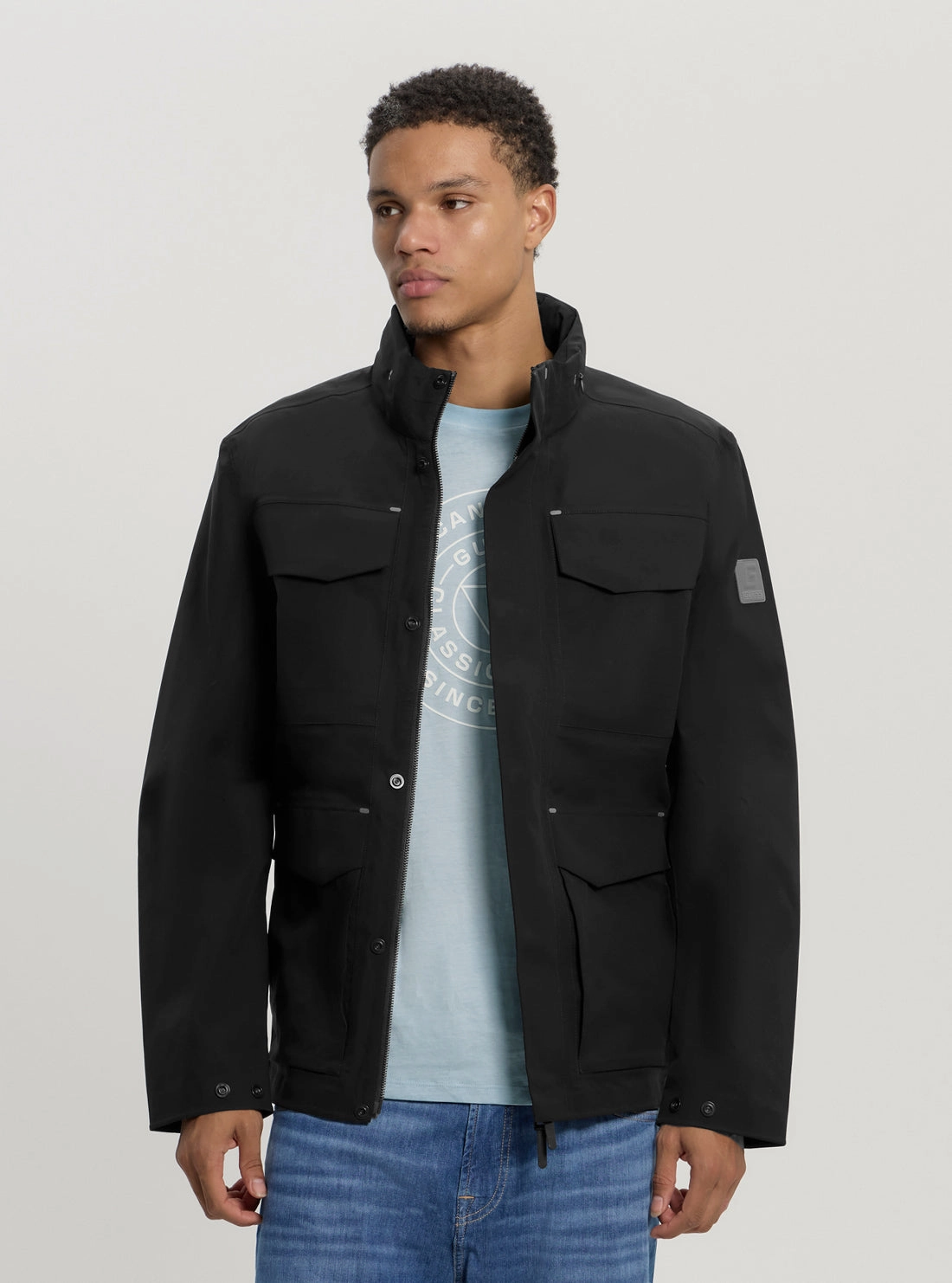 Black Dunwich Jacket Durable AbrasionResistant Panels Poly Blend