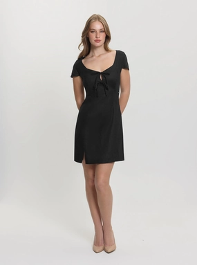 Black Isabeau Bows Mini Dress Spring Ready