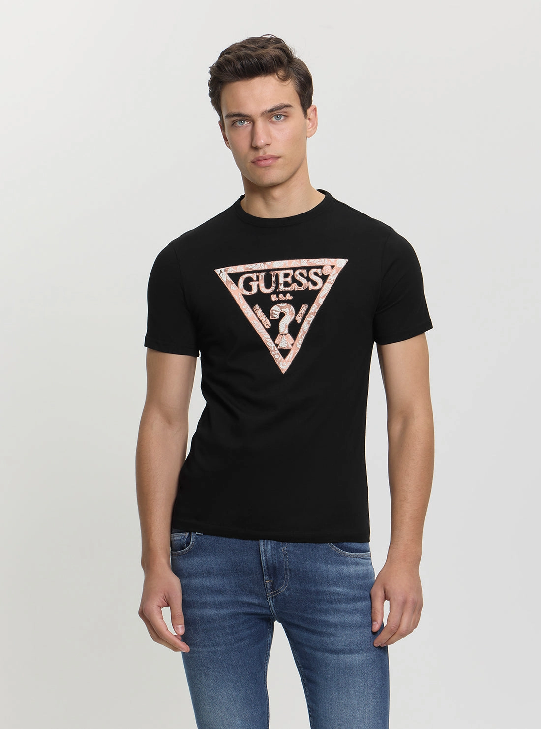 Black Logo Triangle T-Shirt Adjustable Shoulder Straps Biodegradable material