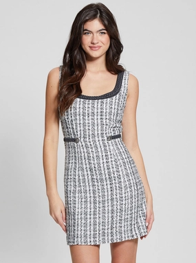 Sage Glow Black White Tosca Braid Dress