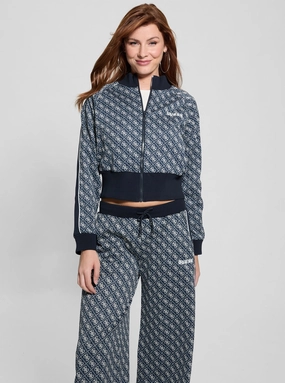 Blue Logo Sarah Zip Jacket All Season Versatility Tear Resistant Fabric