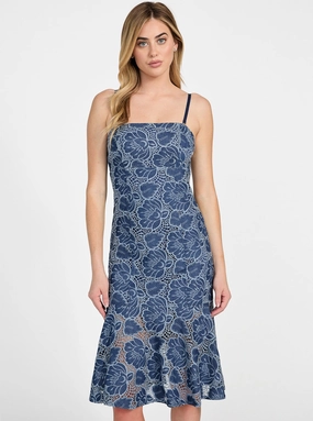 Blue Maisy Indigo Midi Dress Simple Comfort